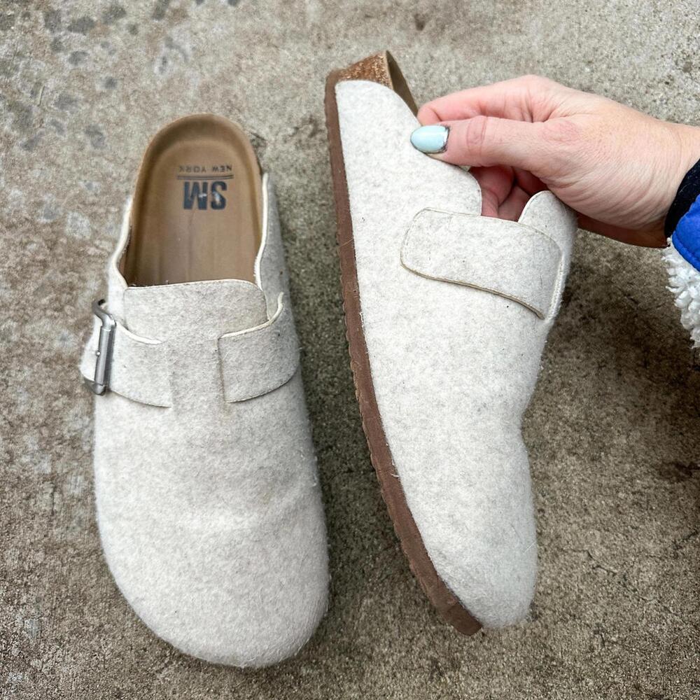 SM New York Fuzzy Clogs Women’s 10 Slip On Soft Cushioned Footbed Comfort Shoes
